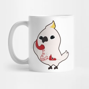 Parrot at Telephone with Telephone receiver Mug